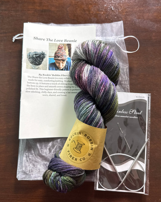 Beginner Hat Kit Non-Superwash Yarn