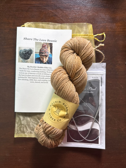 Beginner Hat Kit Non-Superwash Yarn
